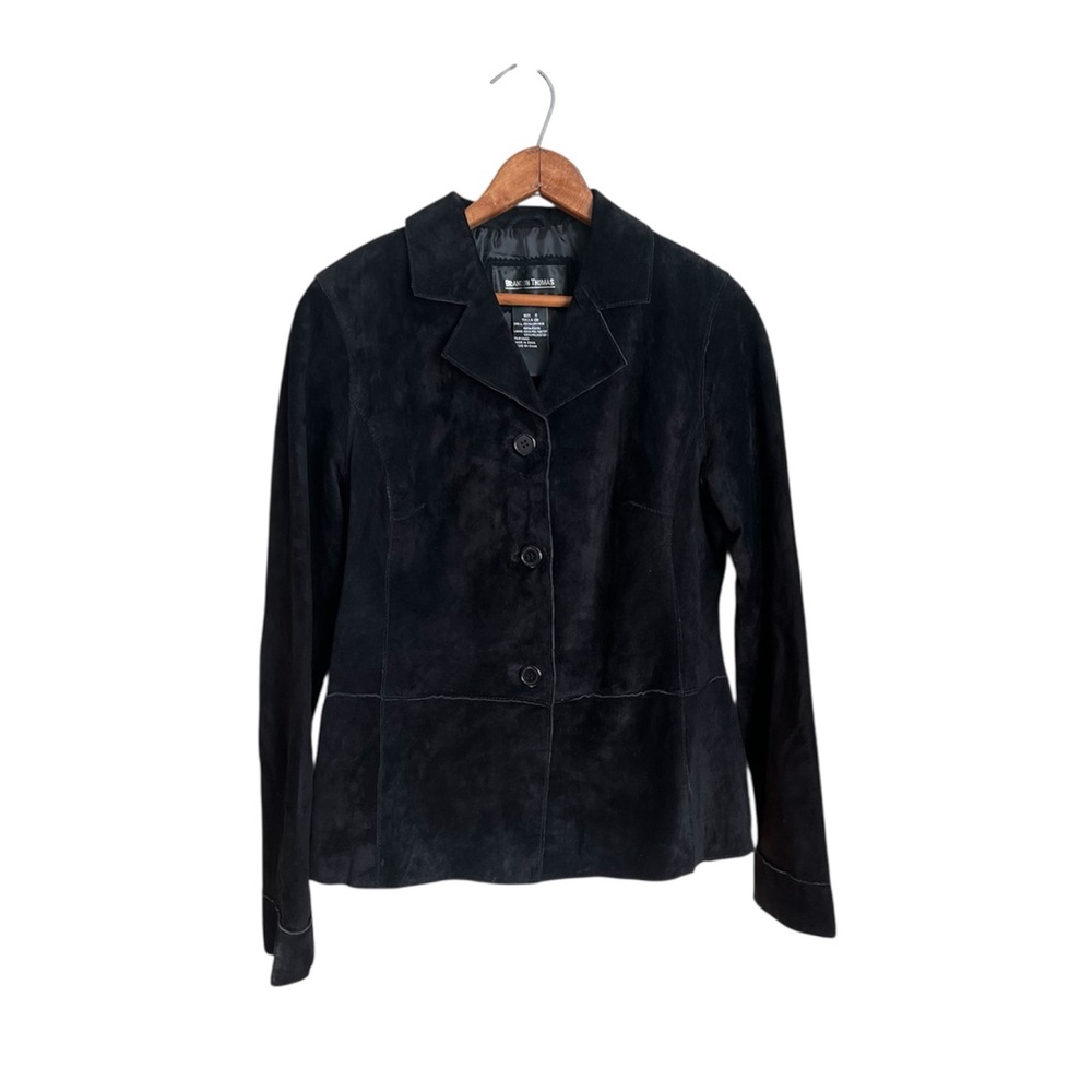 Brandon Thomas 100% leather suede black jacket size small